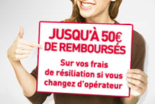 jusqu'à 50 euros de remboursés sur vos frais de résiliation si vous changer d'opérateur