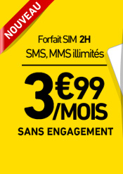 Profitez de l'offre 1h Forfait SIM avec SMS illimités pour 3,90 euros par mois