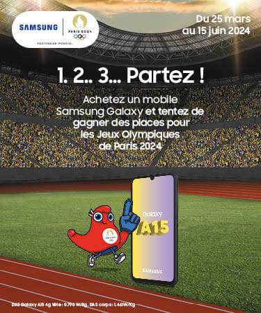 Pour l'achat d'un smartphone Samsung chez La Poste Mobile, tentez de gagner deux places pour les JO 2024