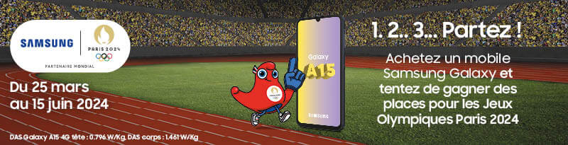 Pour l'achat d'un smartphone Samsung chez La Poste Mobile, tentez de gagner deux places pour les JO 2024