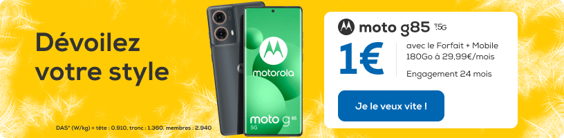 Le Motorola moto g85 à 1€ avec le Forfait + Mobile 180Go